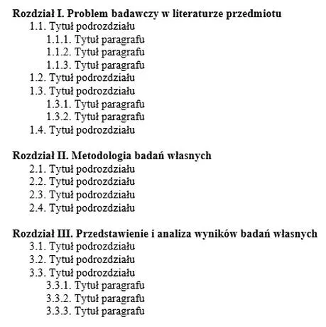Długość pracy dyplomowej