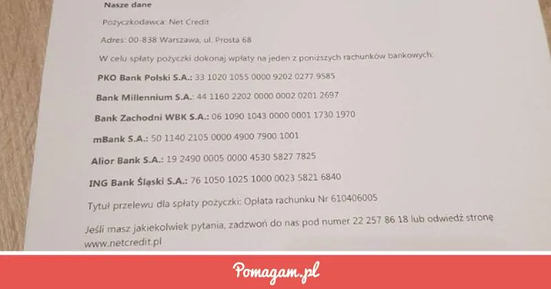 Numer konta bankowego