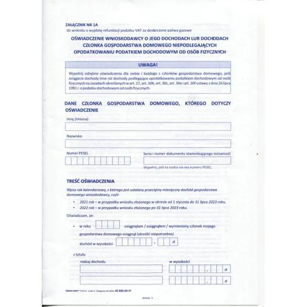 Obliczanie dochodu vatowca
