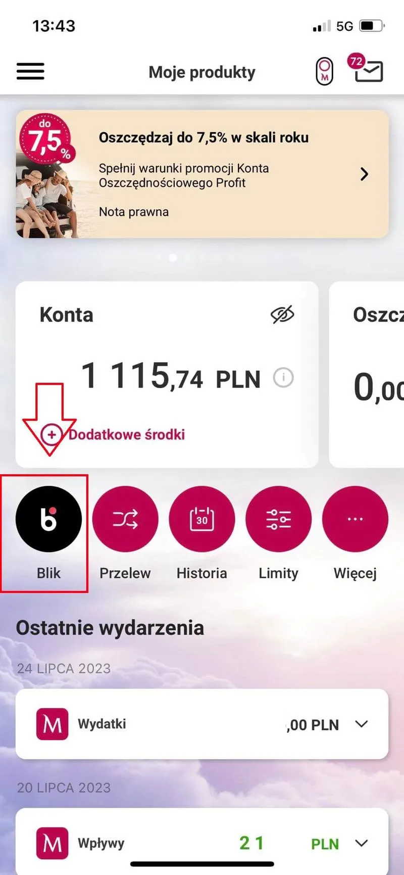 Przelew natychmiastowy Millenium