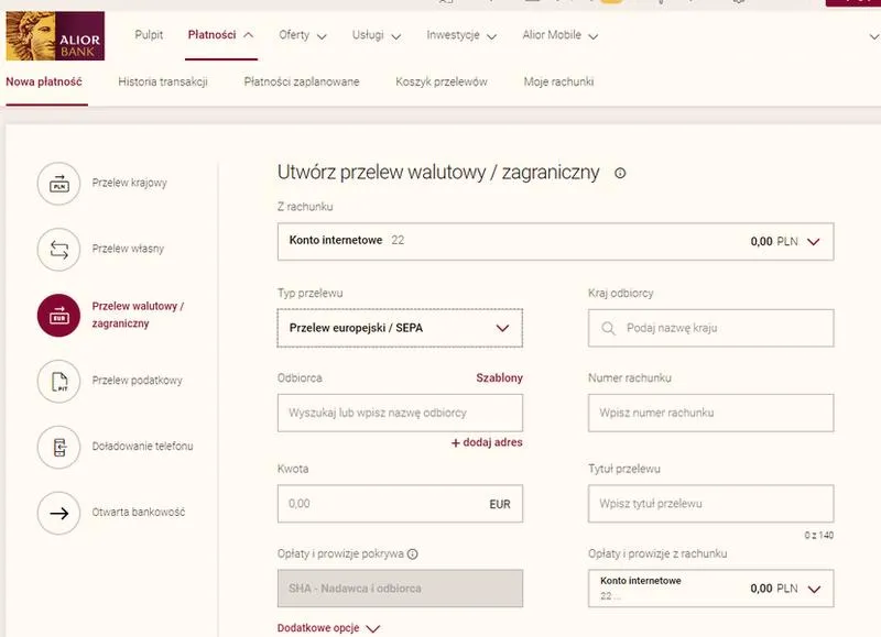 Rodzaje przelewów walutowych