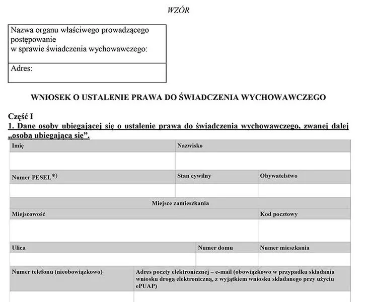 Składanie wniosku przez bank