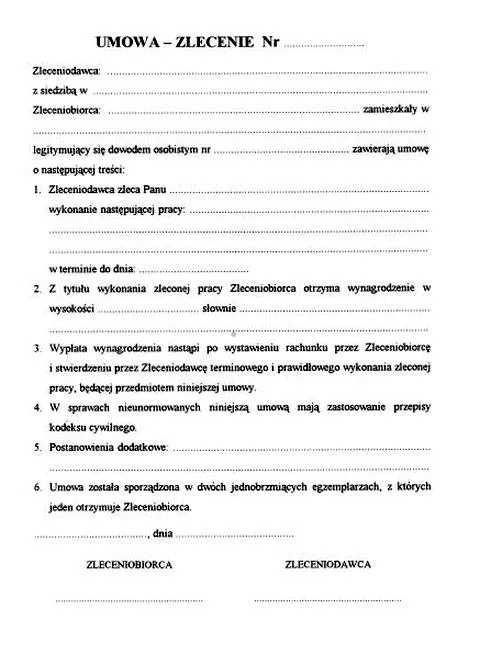 Umowa zlecenie